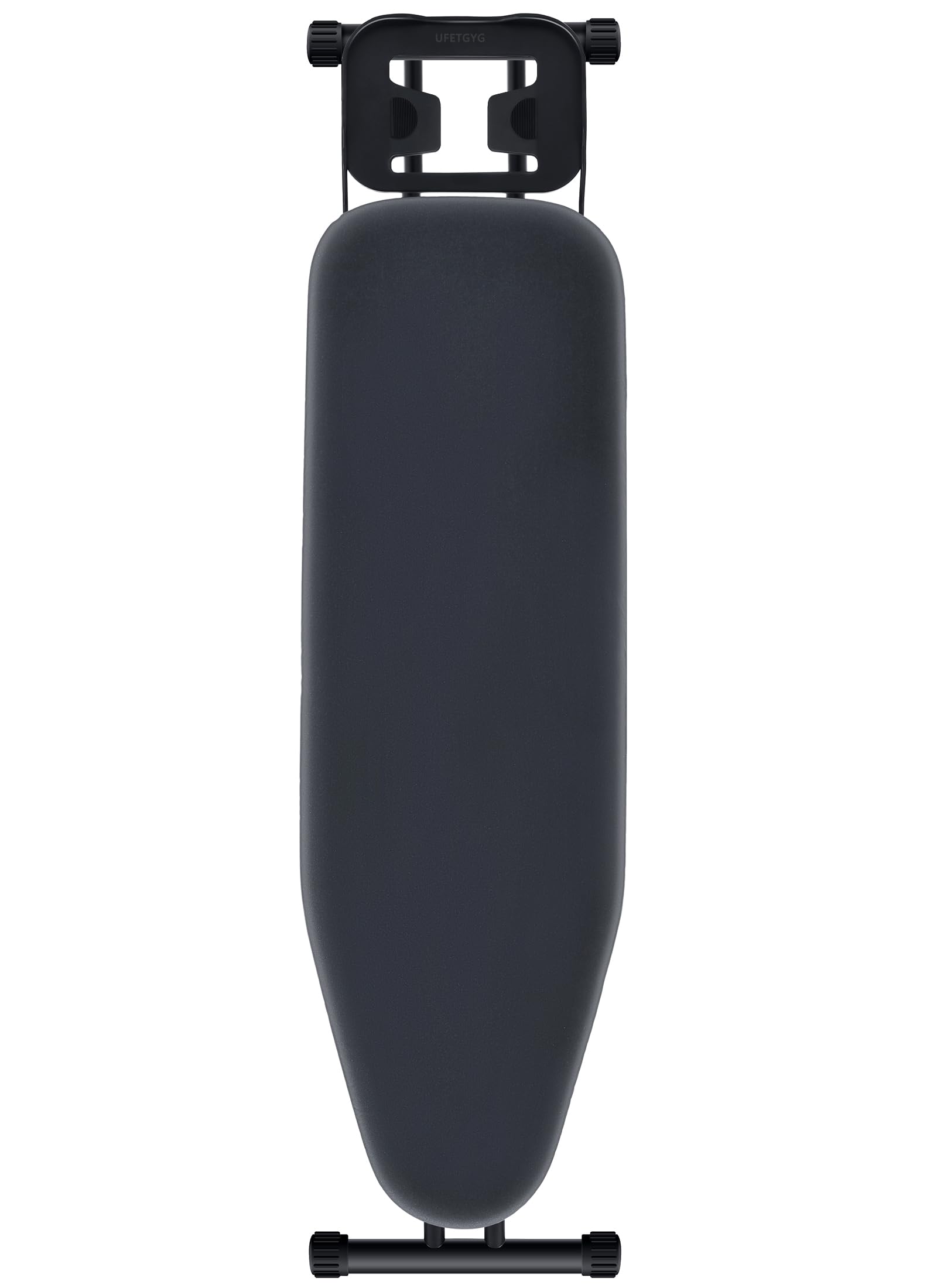 Front. GlowWise - 43" Metal Ironing Board | Adjustable Height | Heatproof Cover | Foldable & Sturdy - Black.