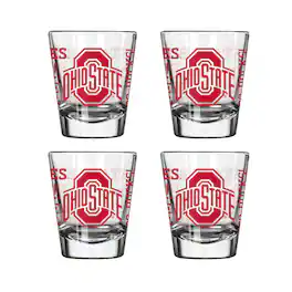 Logo Brands - Ohio State Buckeyes 4-Pack 2oz. Shot Glass Set - Multicolor