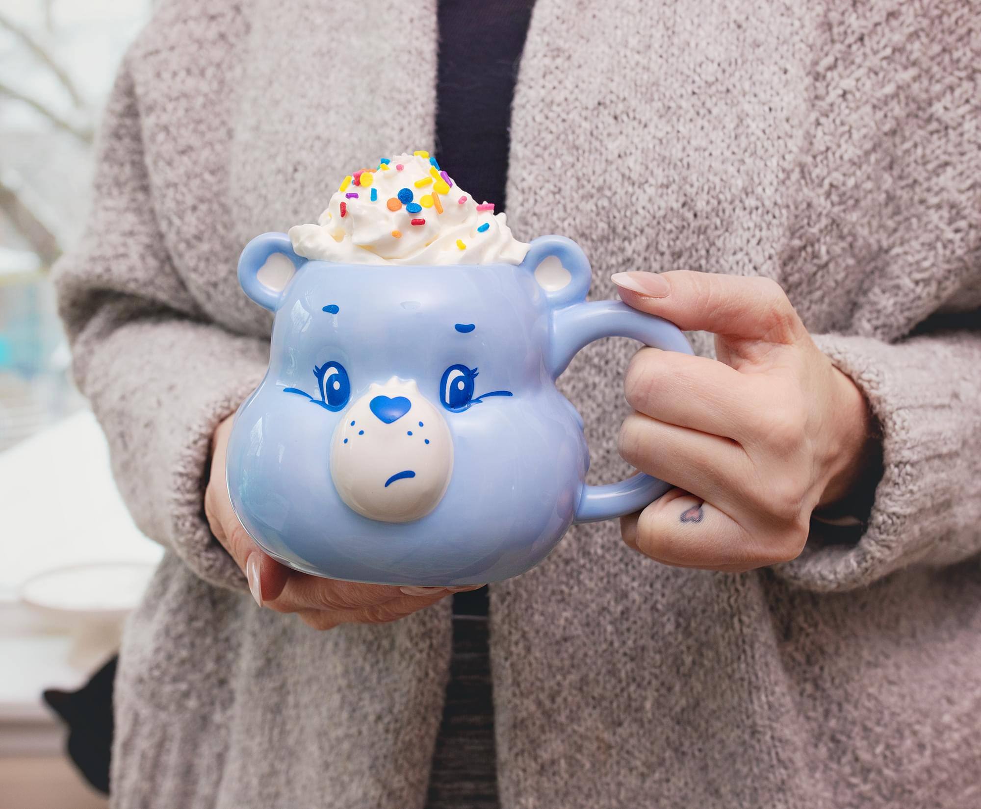 Alt View 5. Silver Buffalo - Care Bears Grumpy Bear 3D Sculpted Ceramic Mug | Holds 20 Ounces - Blue.
