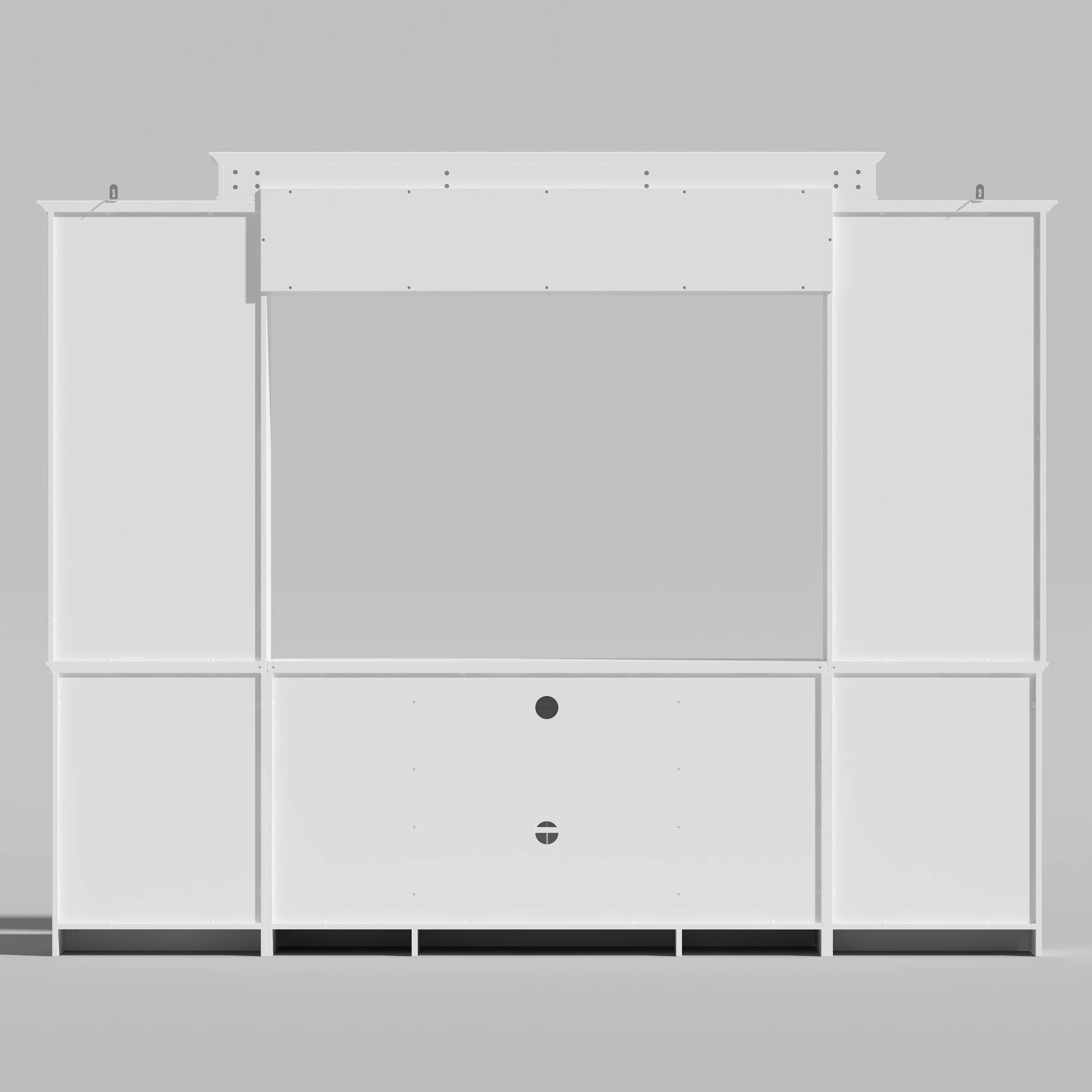 Back. Famapy - Famapy European - Style TV Stand Combo, Fits Up to 60 - Inch TVs Entertainment Center - White.