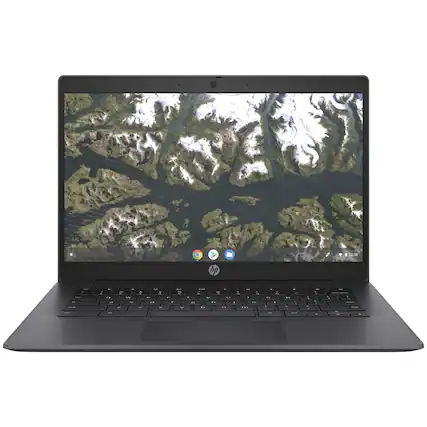 Front. HP - Chromebook 14 G6 14" Intel Celeron N4020 1.1 GHz up to 2.8 GHz 4GB RAM 32GB eMMC ChromeOS - Gray.