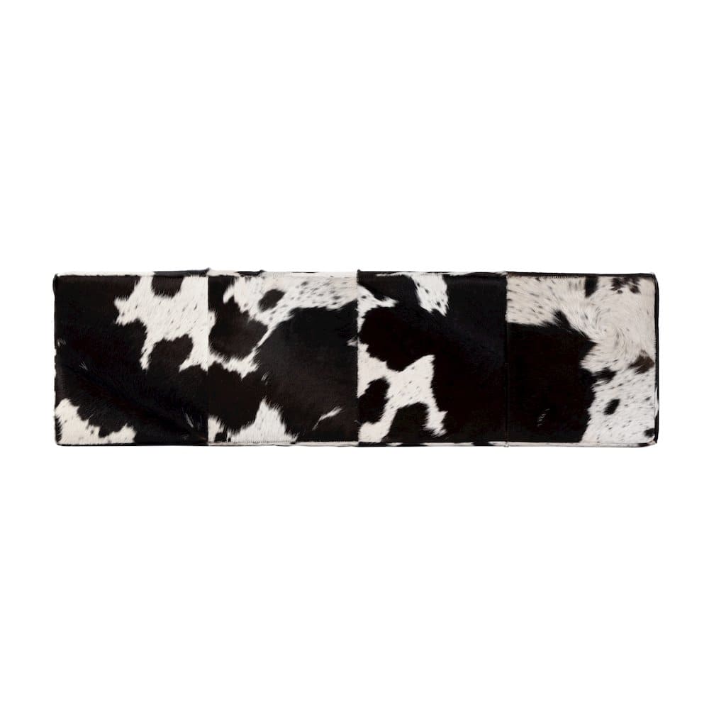 Butler Specialty - Stinson 54 in. W Hair on Hide and Iron Accent Bench - Black And White