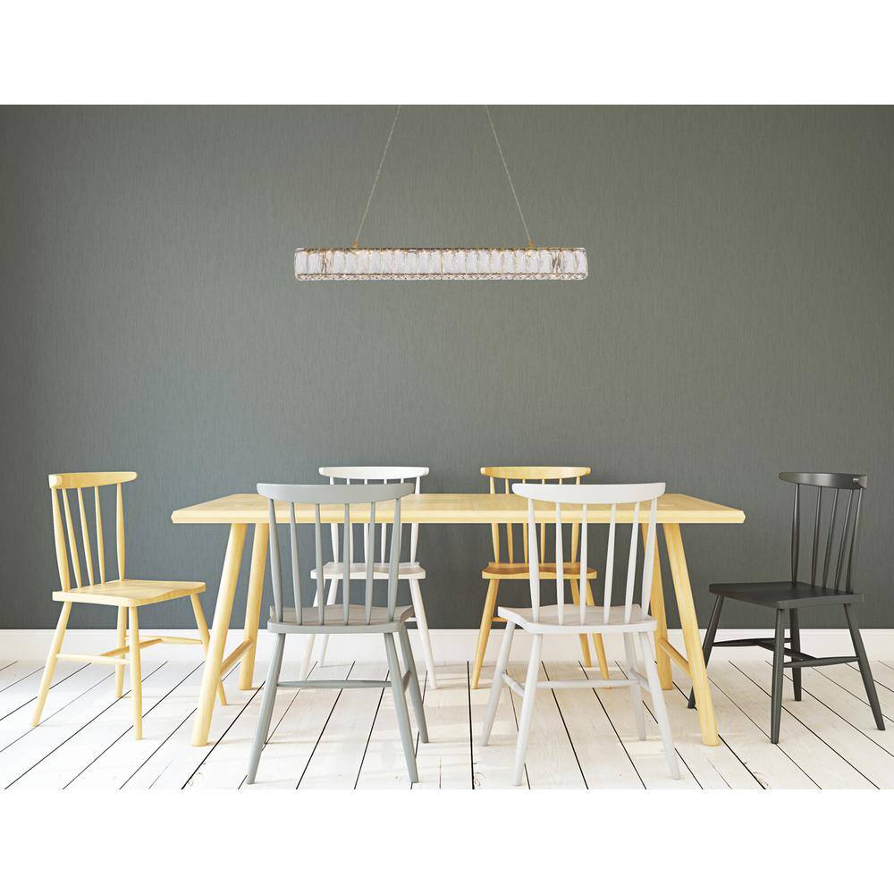 Alt View 2. Elegant Lighting - Monroe 31 inch LED linear pendant in gold - Gold.
