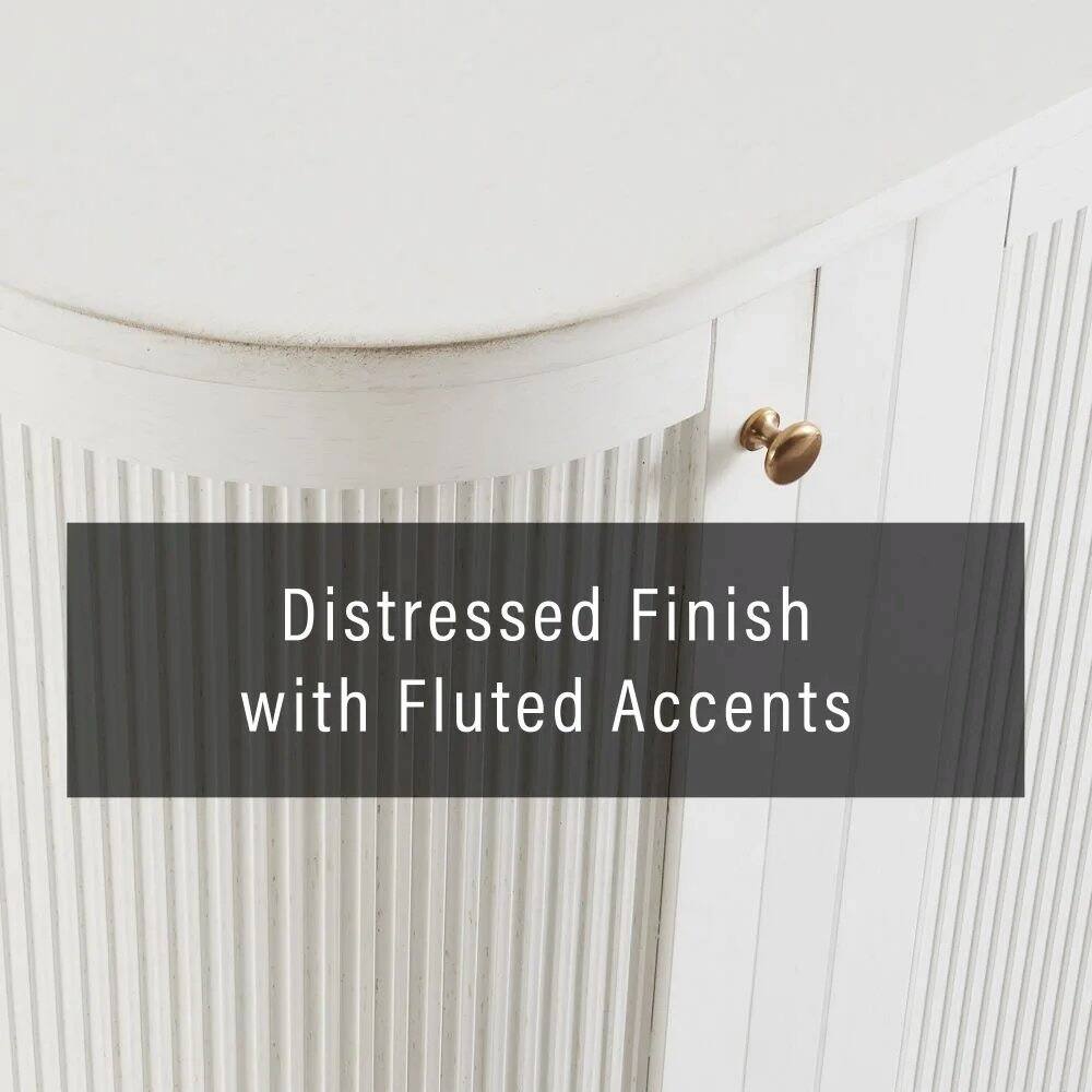 Distressed Finish with Fluted Accents