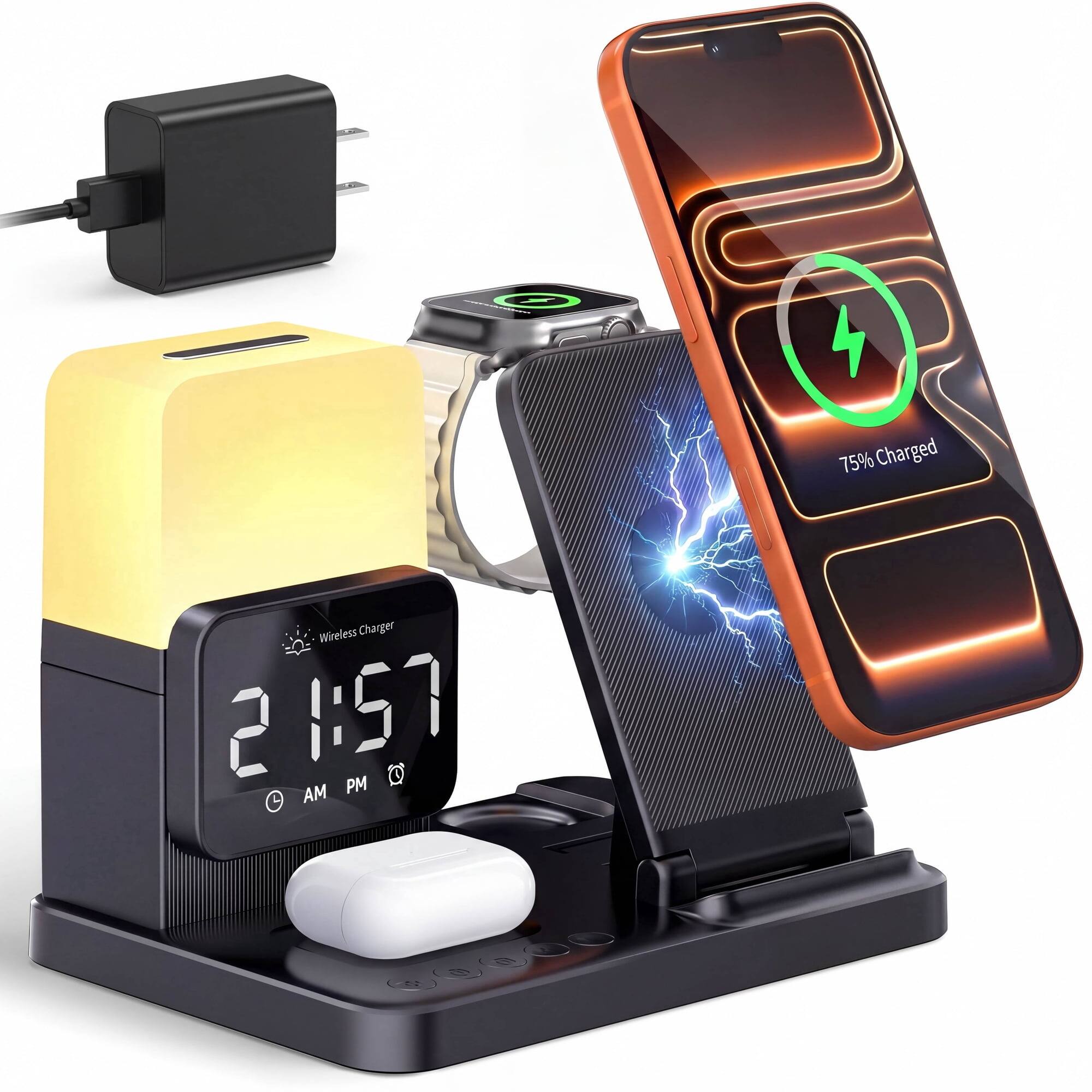 75% Charged  
Wireless Charger  
21:57 AM PM  
01  
B