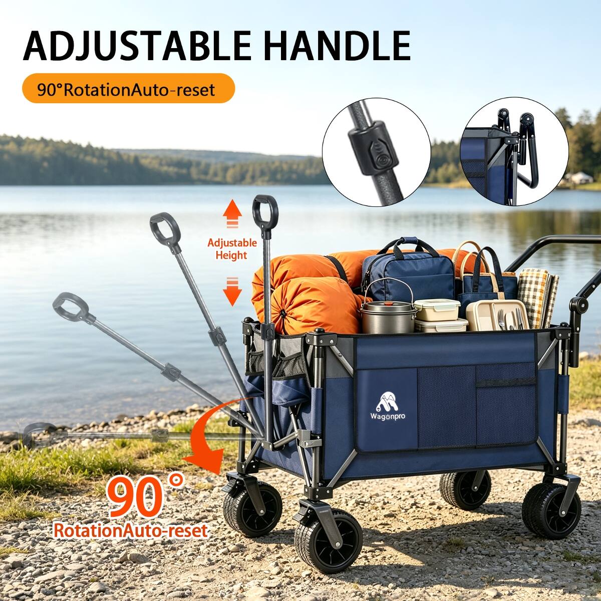 ADJUSTABLE HANDLE  
90° Rotation Auto-reset  
Adjustable Height  
Wagenpro  
90° Rotation Auto-reset