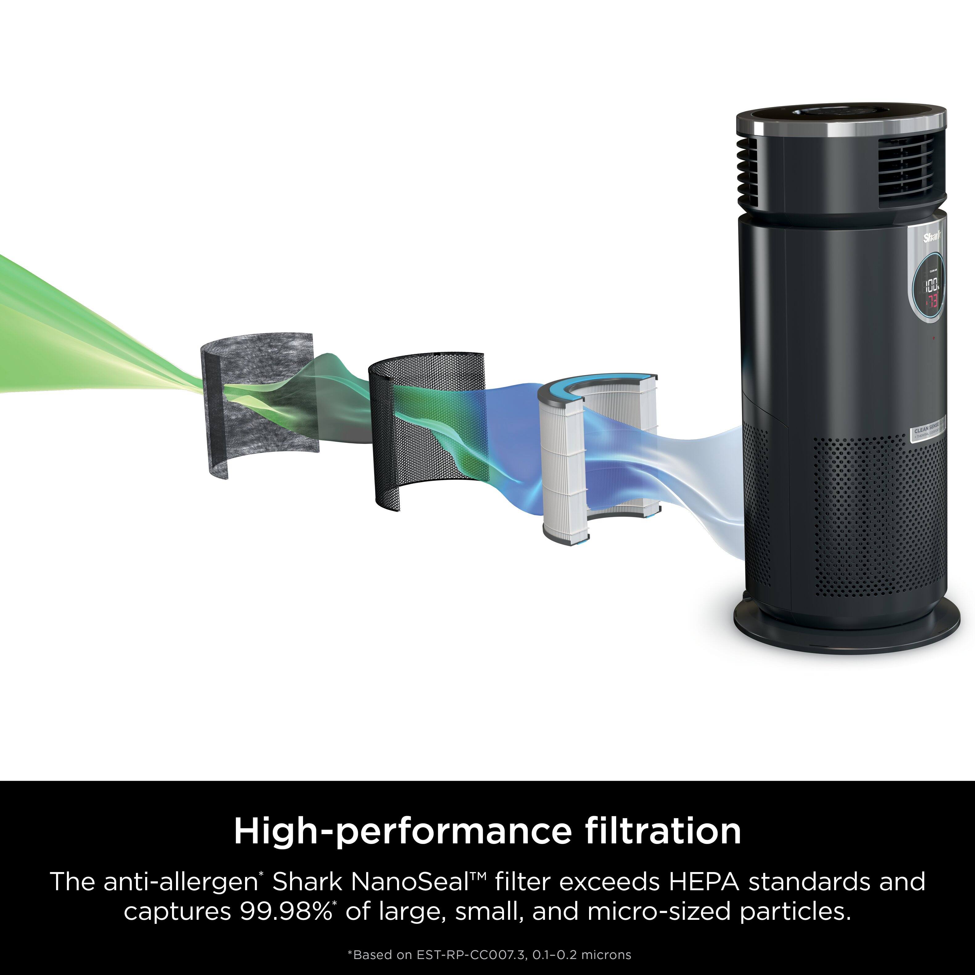 High-performance filtration: The anti-allergen Shark NanoSeal filter exceeds EPA standards and captures 99.98% of large, small, and micro-sized particles.