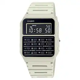 Casio - Men's Vintage Calculator Watch with Band - CA-53WF-8BCF - White