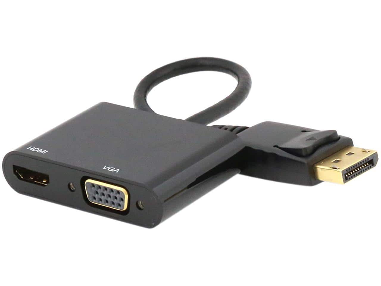 Nippon Labs - 30DP-HMVG2-4K DisplayPort to HDMI/VGA Adapter, 4K Ready, 2-in-1 Travel Converter