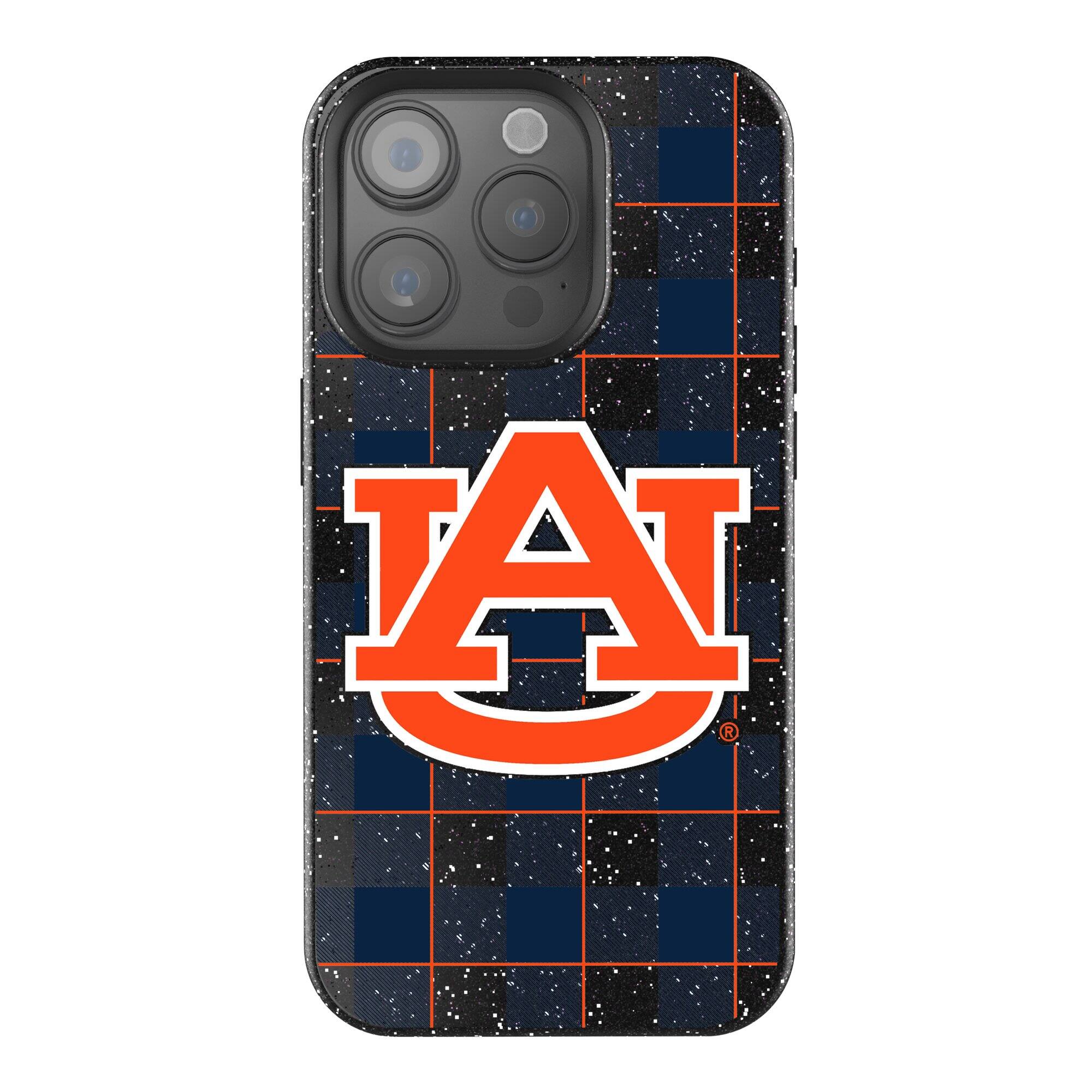 Front. Keyscaper - Auburn Tigers Plaid Bling iPhone Case - 16 Pro Max - Black.