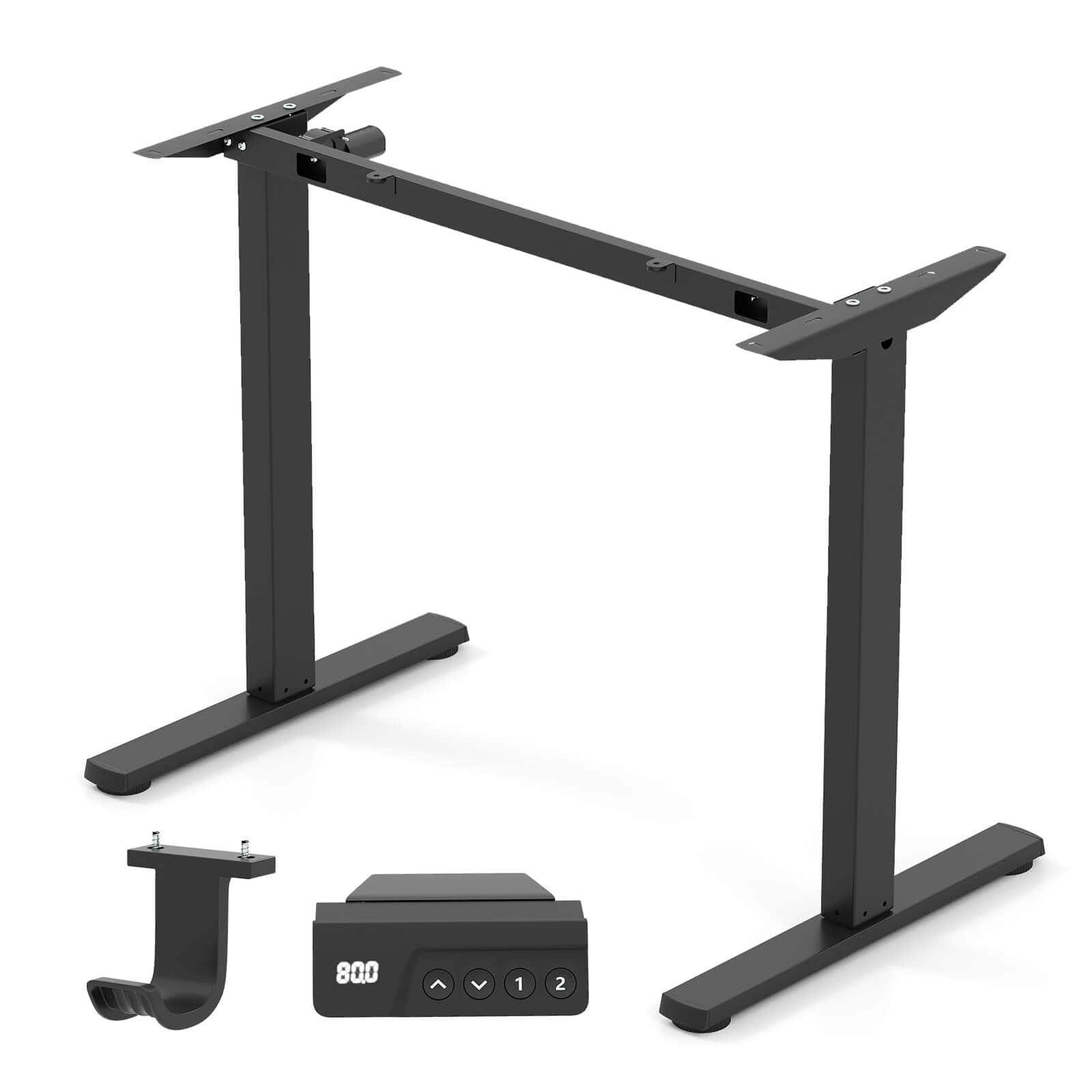 Front. Costway - Costway Electric Standing Desk Frame with LED Display Memory Positions for 40"-48" Desktop - Black.