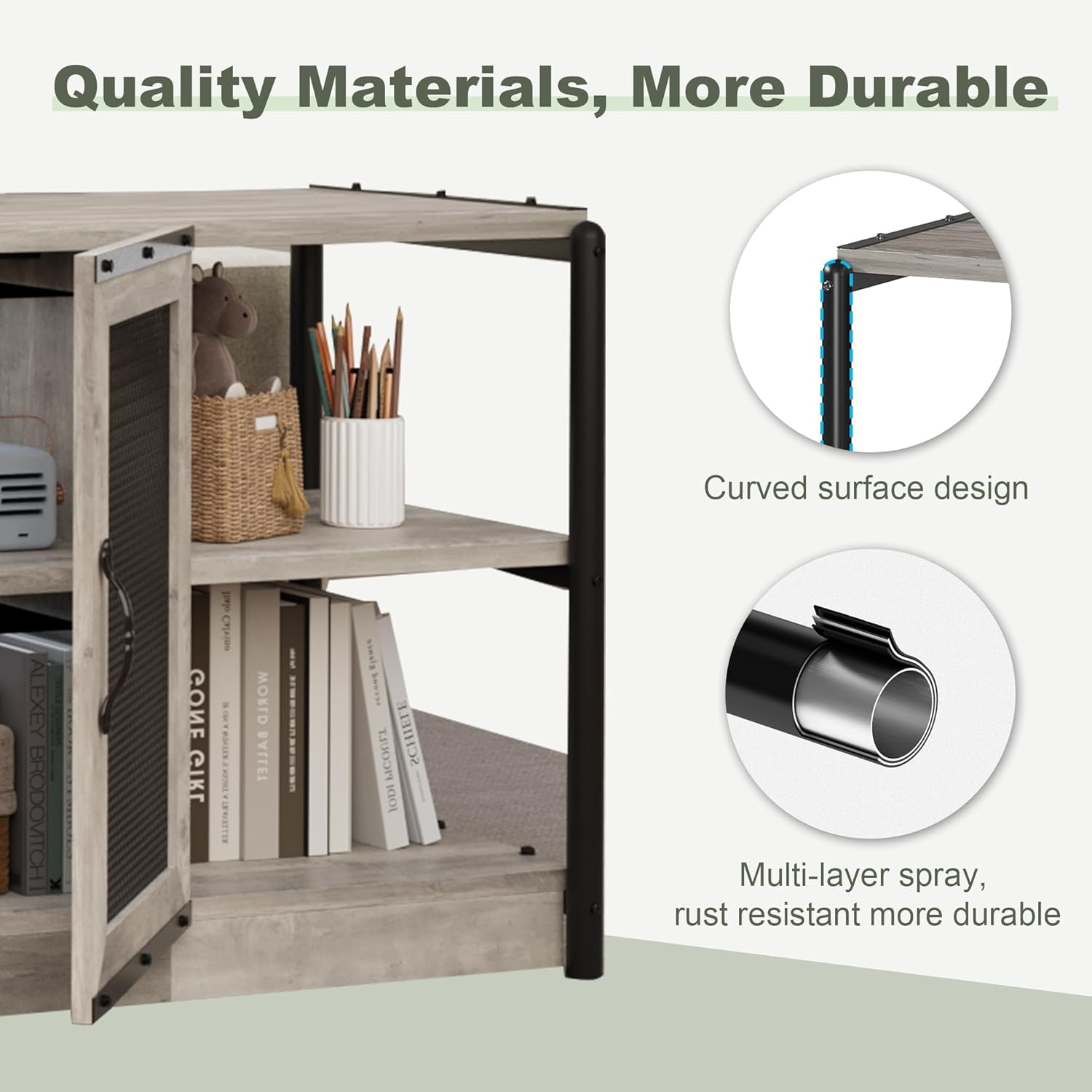 Quality Materials, More Durable

- Curved surface design
- Multi-layer spray, rust resistant more durable