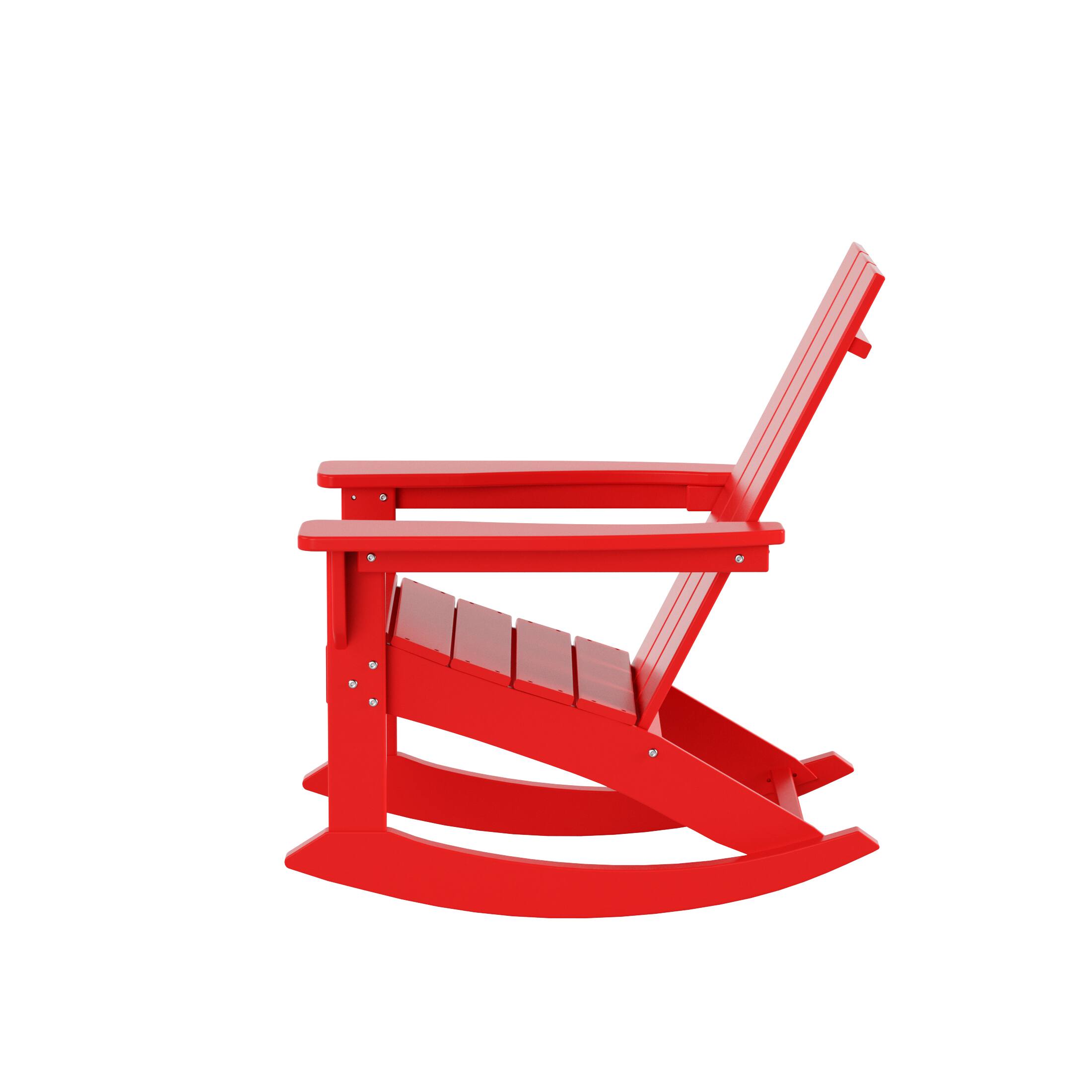 Alt View 4. WestinTrends - WestinTrends Ashore Outdoor Patio Modern Adirondack Rocking Chair - Red.