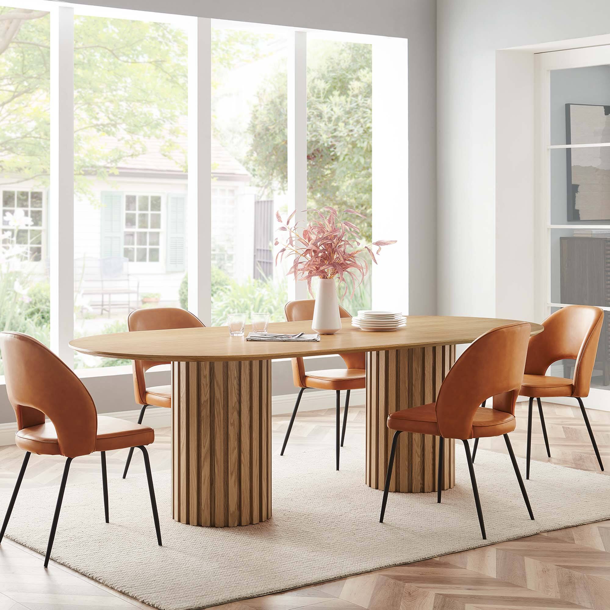 Alt View 7. Modway - Senja 95" Oval Dining Table by Modway - Oak.