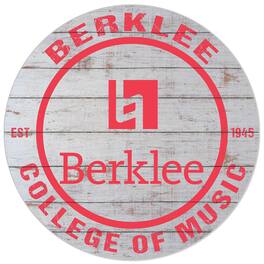 Jardine - Berklee College of Music 20'' x 20'' Indoor/Outdoor Weathered Circle Sign - White