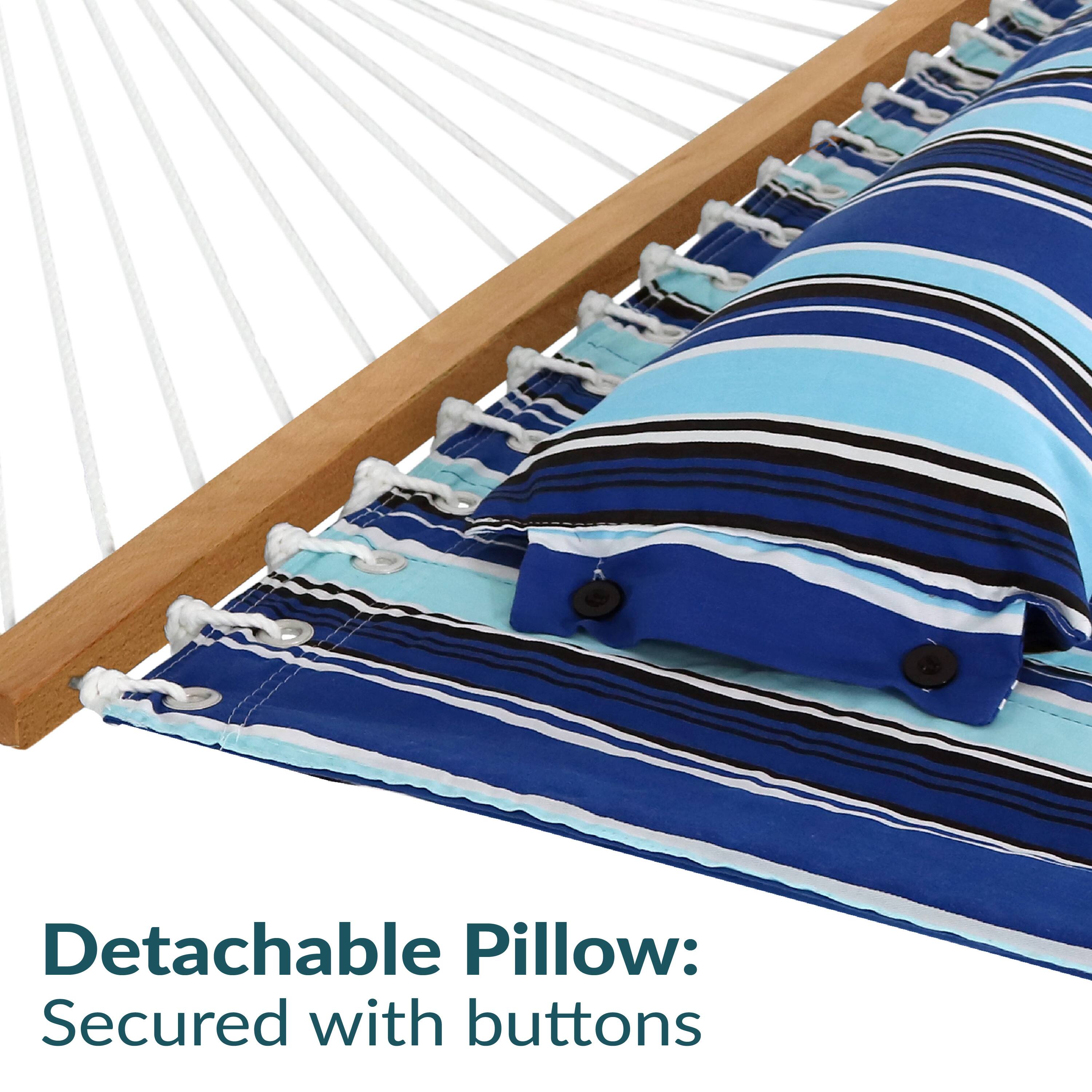 Detachable Pillow:  
Secured with buttons