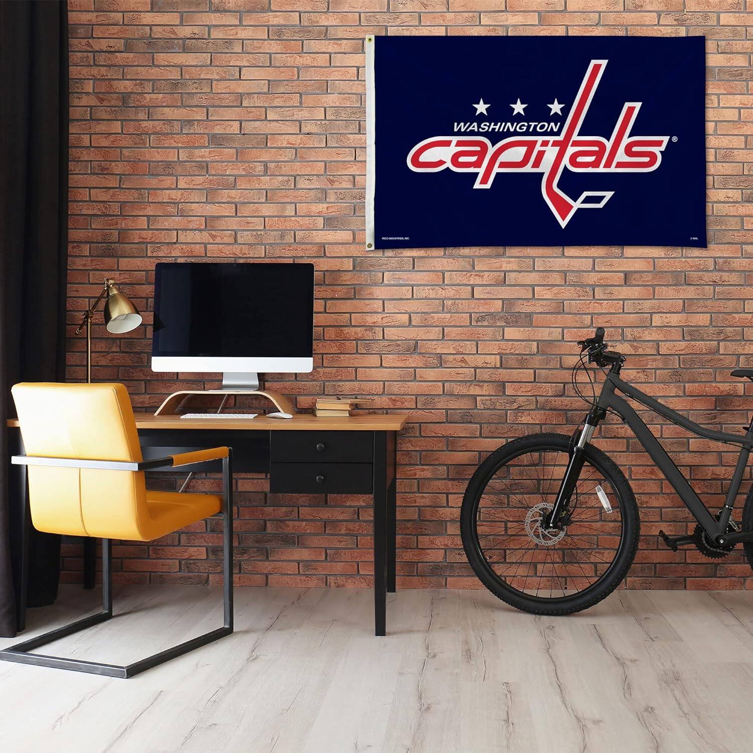 Alt View 1. Rico Industries - Washington Capitals NHL 3X5 Indoor Outdoor Banner Flag - Multi.