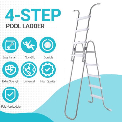 4-Step Pool Ladder

- Easy Install
- Non-Slip
- Durable
- Extra Strength
- Universal
- High Quality
- Fold-Up Ladder