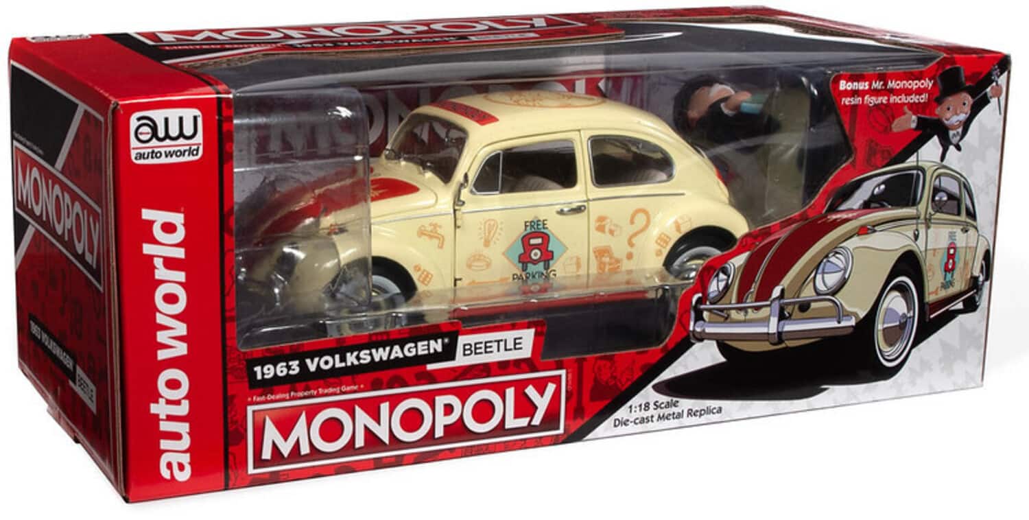 PopMarket - Auto World 1963 Volkswagen Beetle Monopoly Free Parking - Yellow 1/18 Scale Diecast - COLLECTIBLES - Multicolor price history on PriceWatchPro