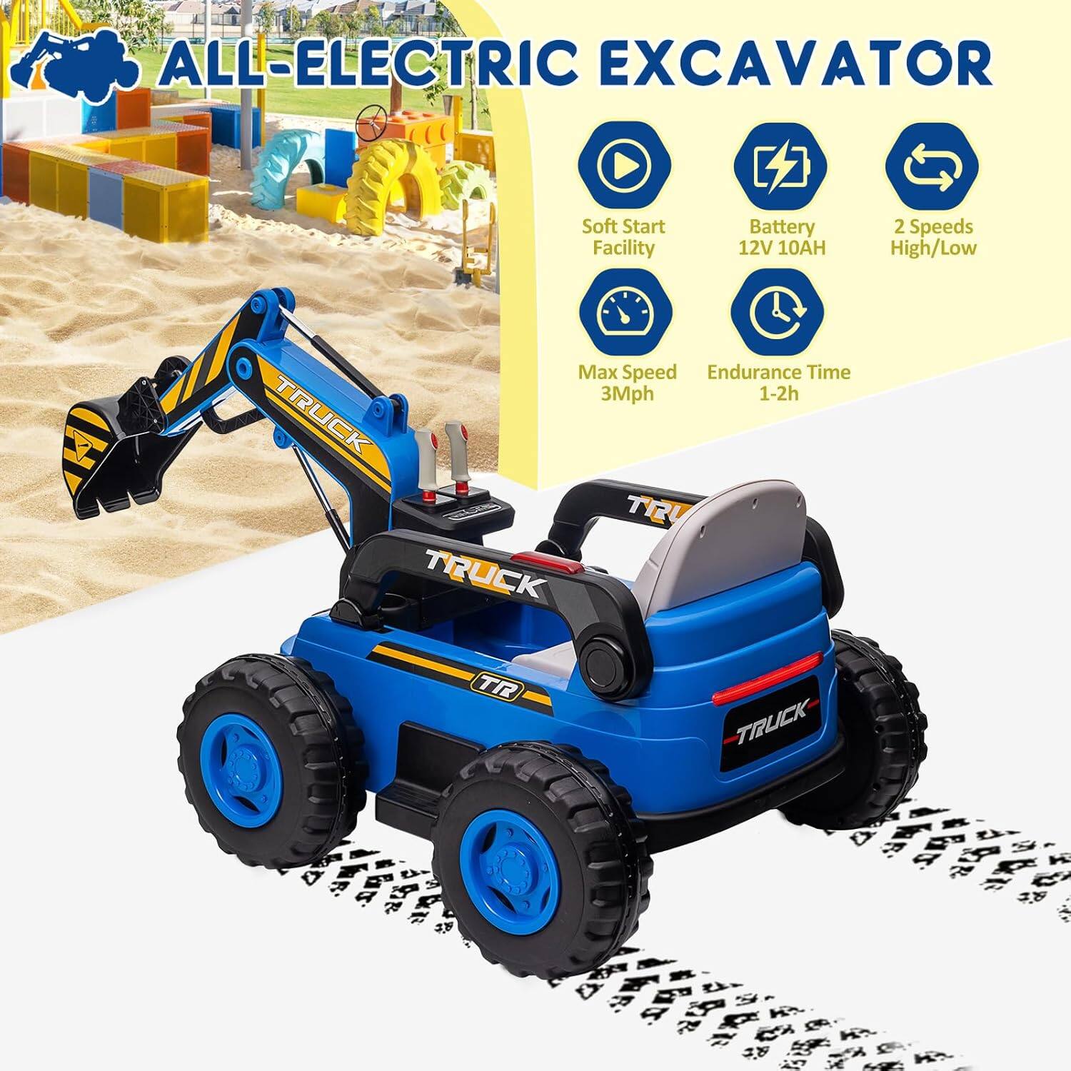ALL-ELECTRIC EXCAVATOR

- Soft Start Facility
- Battery 12V 10AH
- 2 Speeds High/Low
- Max Speed 3Mph
- Endurance Time 1-2h

TRUCK