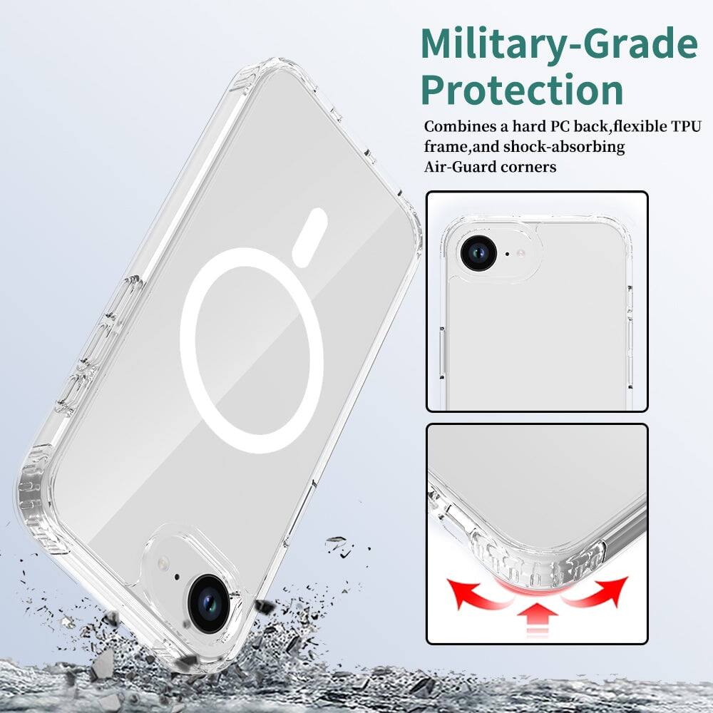 Military-Grade Protection  
Combines a hard PC back, flexible TPU frame, and shock-absorbing Air-Guard corners