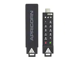 Apricorn - Aegis Secure Key 3 NXc 128GB, 256-bit encrypted USB-C drive (ask3-nxc-128gb) - Black