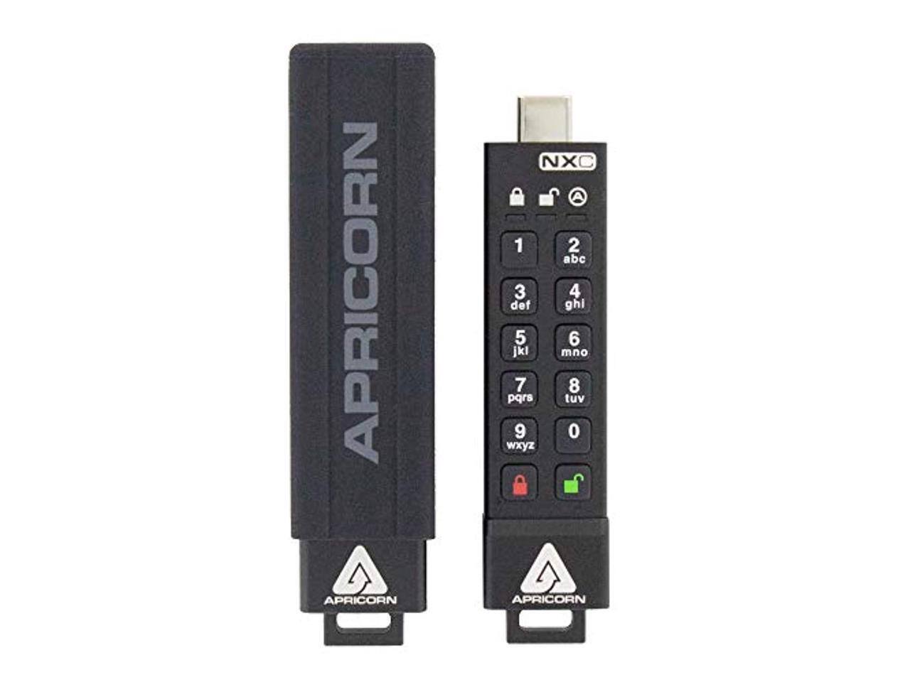 Apricorn - Aegis Secure Key 3 NXc 128GB, 256-bit encrypted USB-C drive (ask3-nxc-128gb) - Black