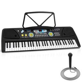 Pyle - Digital Karaoke Piano Keyboard – 61-Key Portable Electric Keyboard with Rechargeable Battery & Wired Microphone