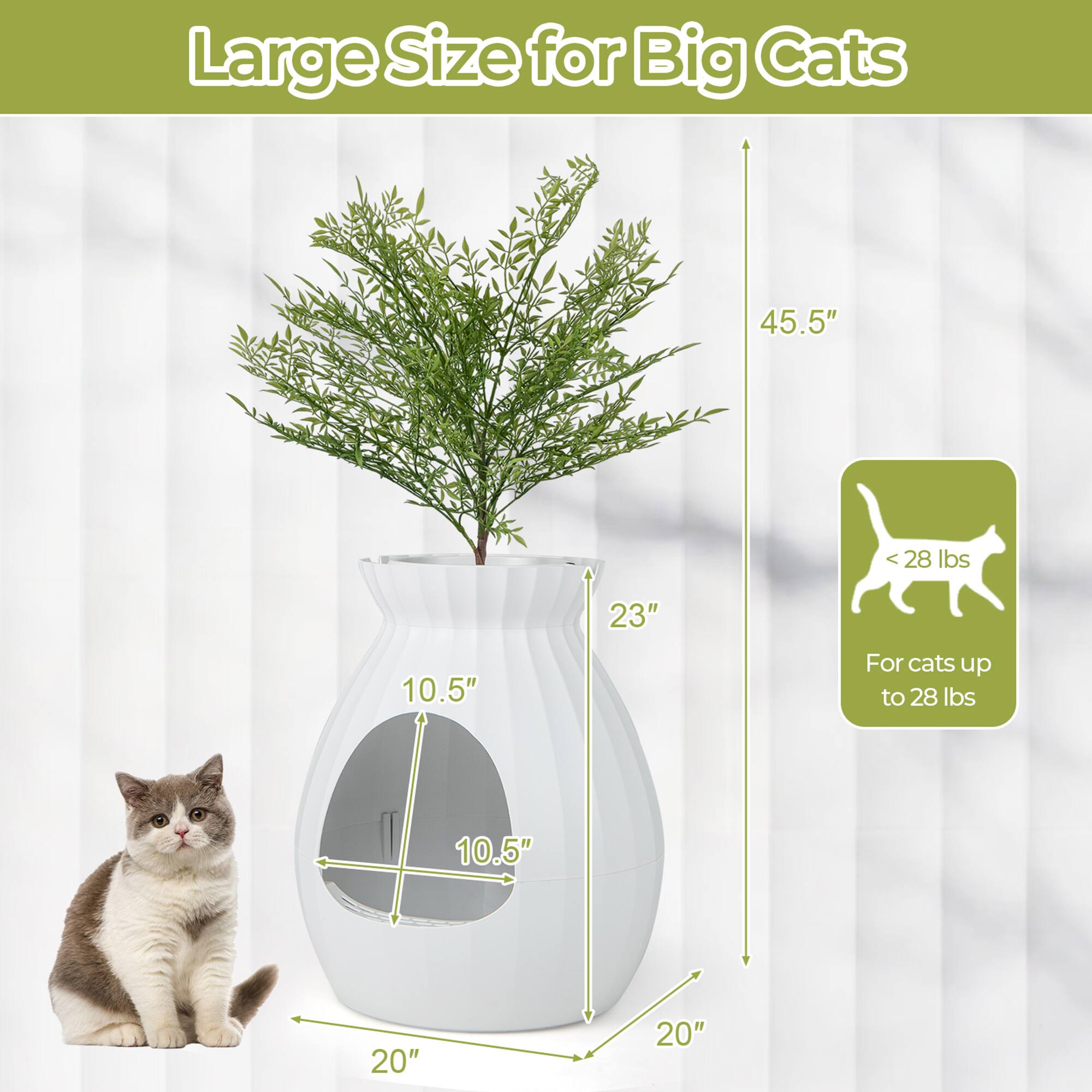 Large Size for Big Cats

- Height: 45.5"
- Width: 20"
- Depth: 20"
- Diameter: 10.5"
- For cats up to 28 lbs