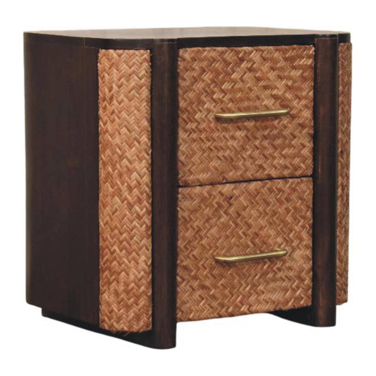 Angle. Artisan Furniture - Artisan Furniture Solid Wood Havana Canefront Drawers - Brown.