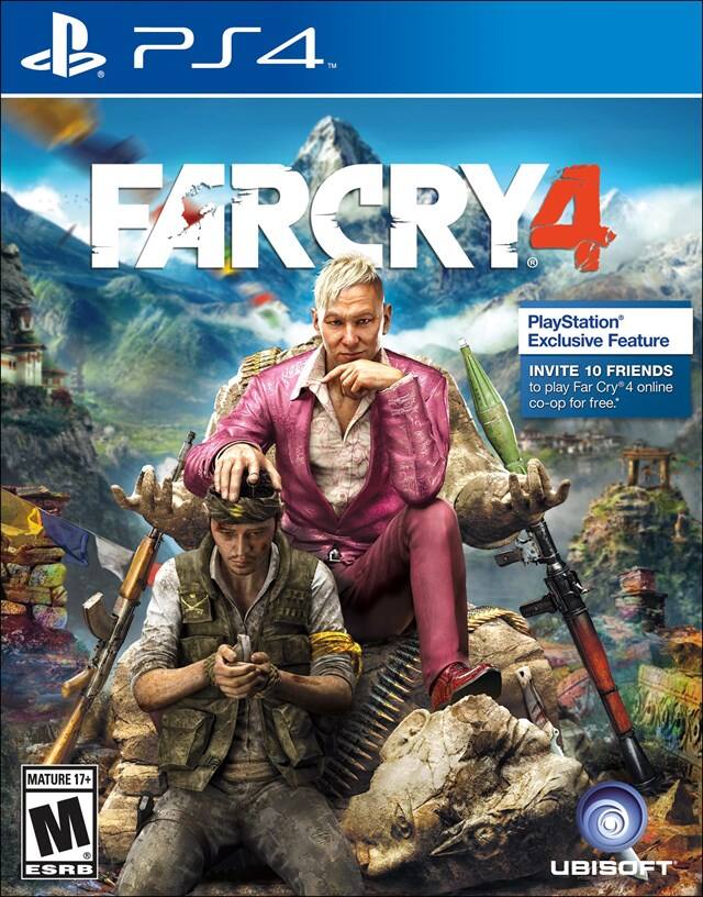 PS4™ FARCRY 4  
PlayStation® Exclusive Feature  
INVITE 10 FRIENDS to play Far Cry 4 online co-op for free.  
MATURE 17+ M ESRB  
UBISOFT