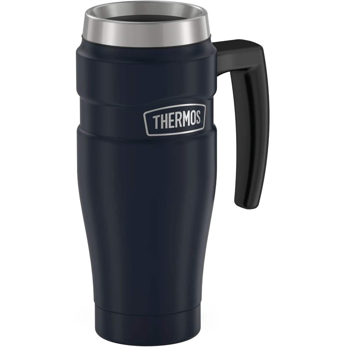 Thermos - 16 oz. Stainless King Travel Mug with Handle - Matte Midnight Blue - Matte Blue