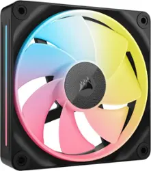 CORSAIR - iCUE LINK LX120-R RGB 120mm PWM Reverse Blade Computer Case Expansion Fan - Black - Front_Zoom
