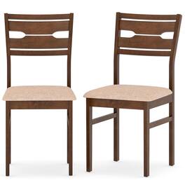 Gymax - Dining Chair Set of 2 w/ Rubber Wood Frame Padded Seat Curved Backrest - Brown