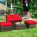 Alt View 1. Costway - 5PCS Patio Rattan Wicker Furniture Set Armless Sofa Cushioned - Red.