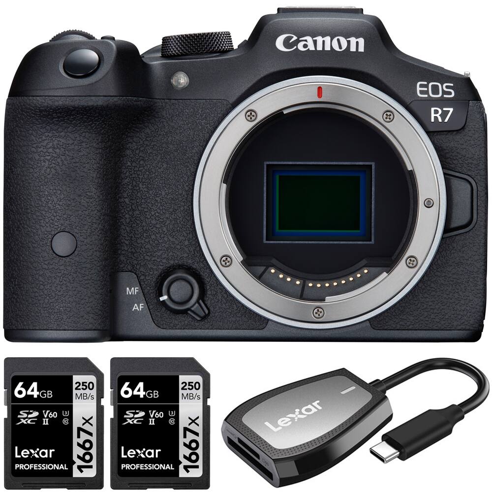 Canon EOS R7

2 MF AF

64GB 250 MB/s SP V60 u XC II Lexar PROFESSIONAL 1667x

64GB 250 MB/s SP V60 u XC II Lexar PROFESSIONAL 1667x

Lexar USB 3.0 Reader