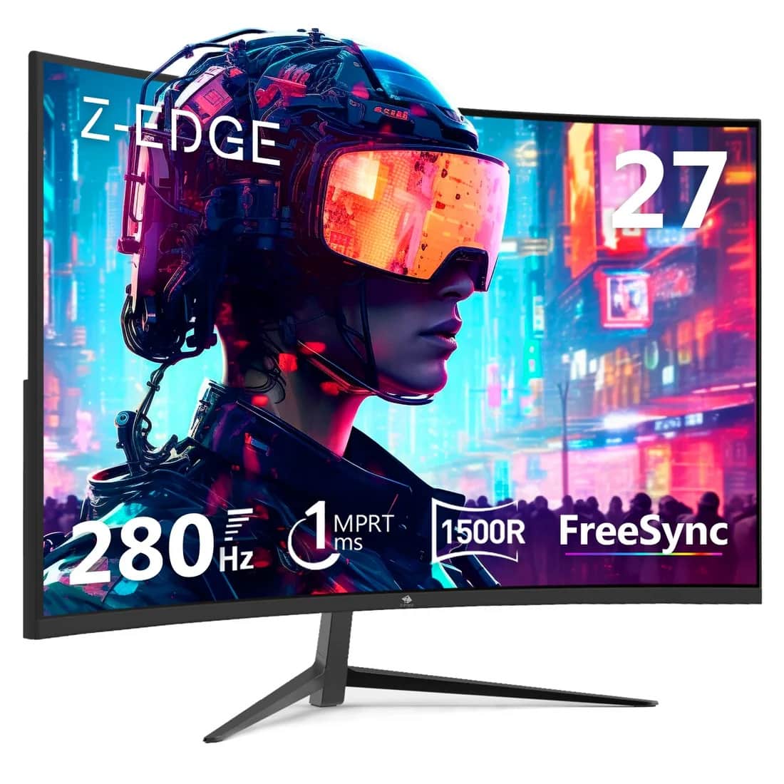 Z-Edge - UG27P 27 inch 1080P Full HD 1920 x 1080 280 Hz 1 ms Curved Gaming Monitor, HDMI x 2, DP x 2 - Black