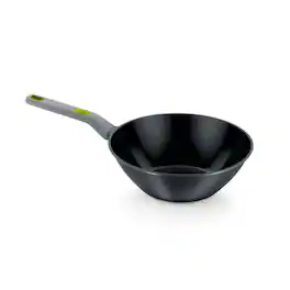 BRA Cookware - Life Ceramic Nonstick Wok, 11-Inch, 6.6-Quart Recycled Aluminum Stir-Fry Skillet - Black