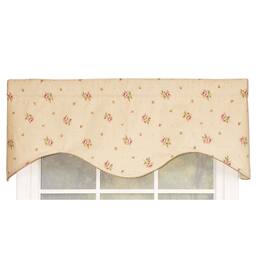RLF Home - Hillside Corded Cornice 100% Cotton with Fully Lined 3" Rod Pocket Valnance for Windows 50" x 17" - Natural