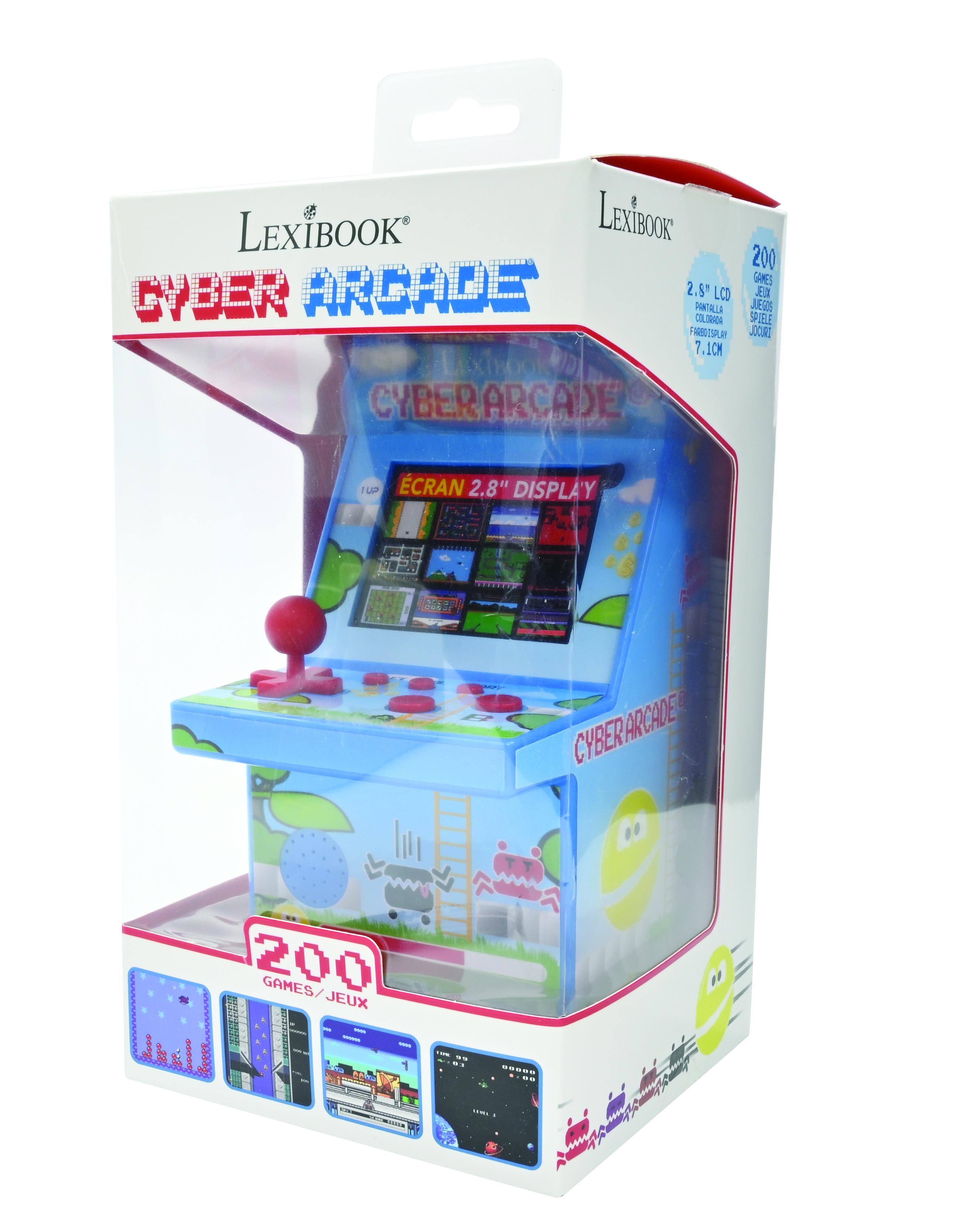 LEXIBOOK CYBER ARCADE  
2.8" PANTALLA COLOR  
7.1CM  
200 GAMES  
JUEGOS  
JEUX  
DISPLAY  
CYBER ARCADE