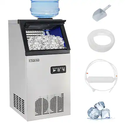 Front. Winado - 150LB/24h Built-In Commercial Ice Cube Maker Machines Frozen Drink Bar Catering - Silver.