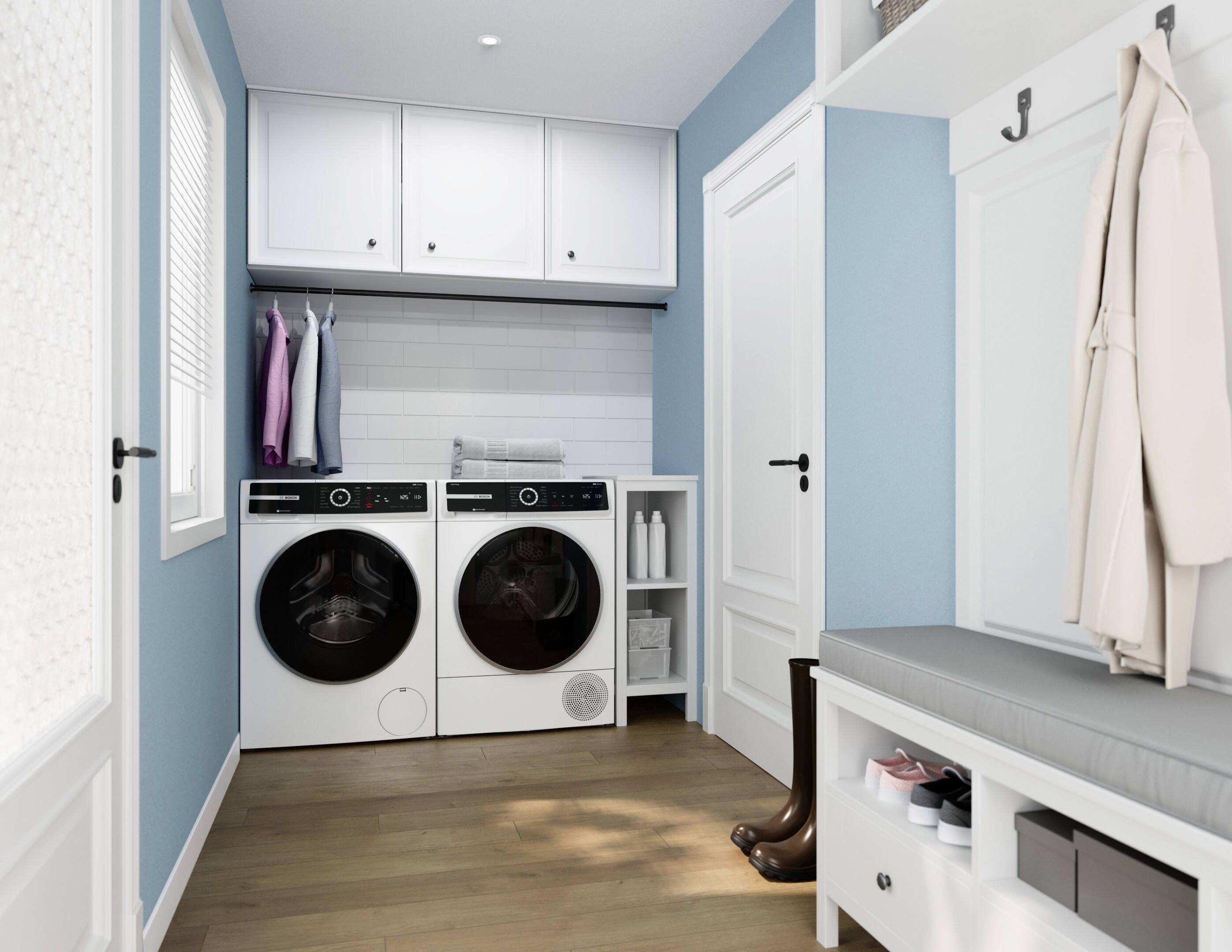 Alt View 12. Bosch - 500 Series 2.4 Cu. Ft. High-Efficiency Stackable Smart Front Load Washer with 4D Wash System - White.