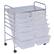 Alt View 2. Gymax - Gymax Office Rolling Cart 12 Storage Drawer Studio Organizer Bins Scrapbook Paper Macaron - Clear.