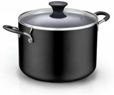 Alt View 5. Cook N Home - Professional 8 Qt Nonstick Stock Pot with Lid, Riveted Handles, Even Heating, Induction,Oven & Dishwasher Safe, Black - black.