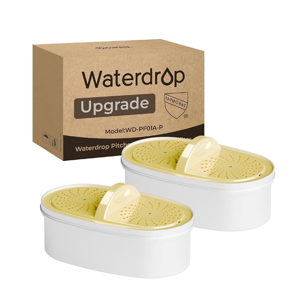 PF01A-P Upgrade NSF 53 & 42 & 372 Certified Filter | Replacement for Waterdrop Pitcher and Dispenser Brand, Pack of 2 - White&Yellow price history on PriceWatchPro