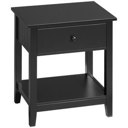 Homcom - 2-Tier End Table w/ Drawer & Storage Shelf, Modern Sofa Side Table for Living Room - Black
