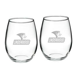 Jardine - Lindenwood Lions Team Design Two-Piece 21oz. Stemless Wine Glass Set - Multicolor