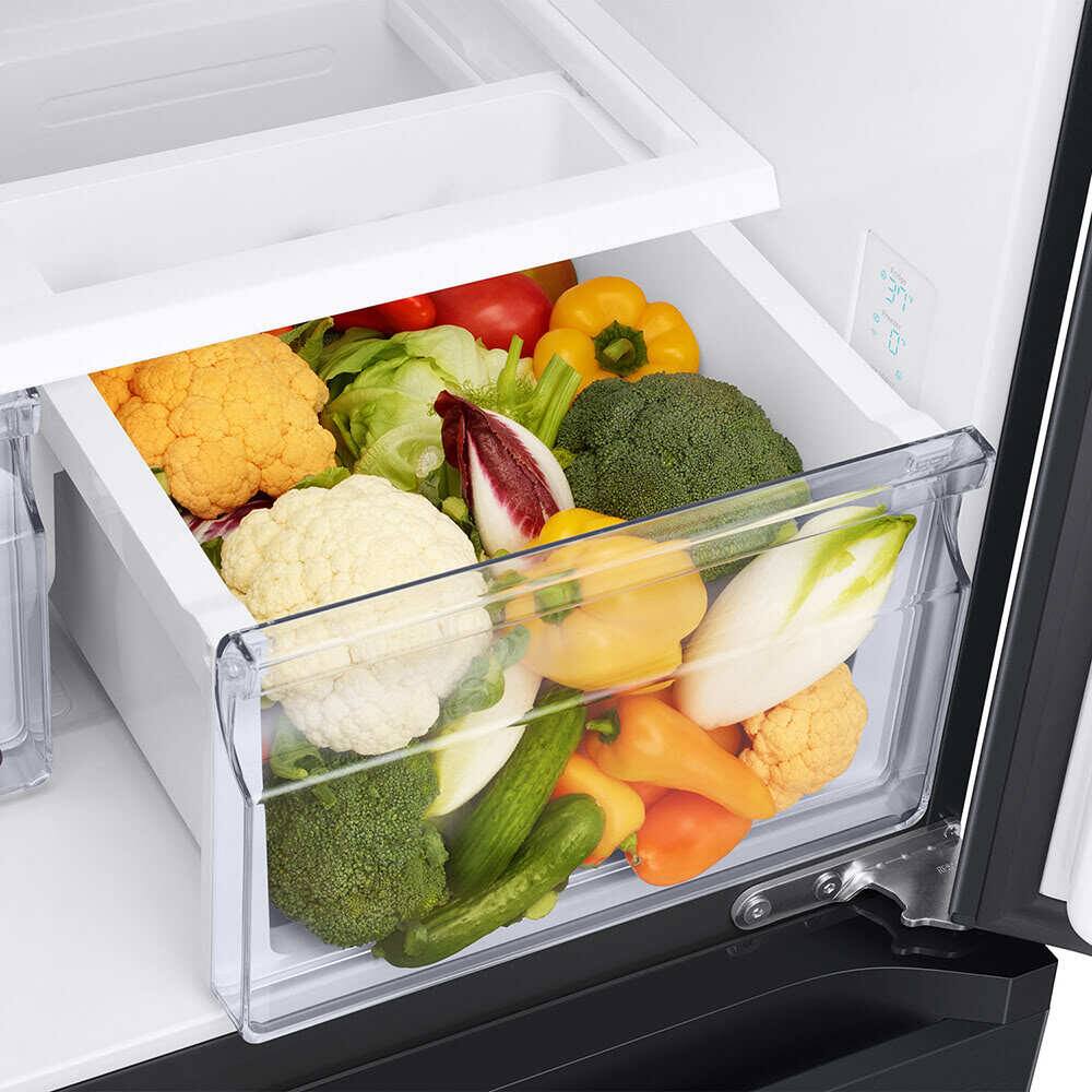 Alt View 1. Samsung - 17.5 CuFt French Door Refrigerator in Matte Black Steel with Twin Cooling Plus™ - Black.