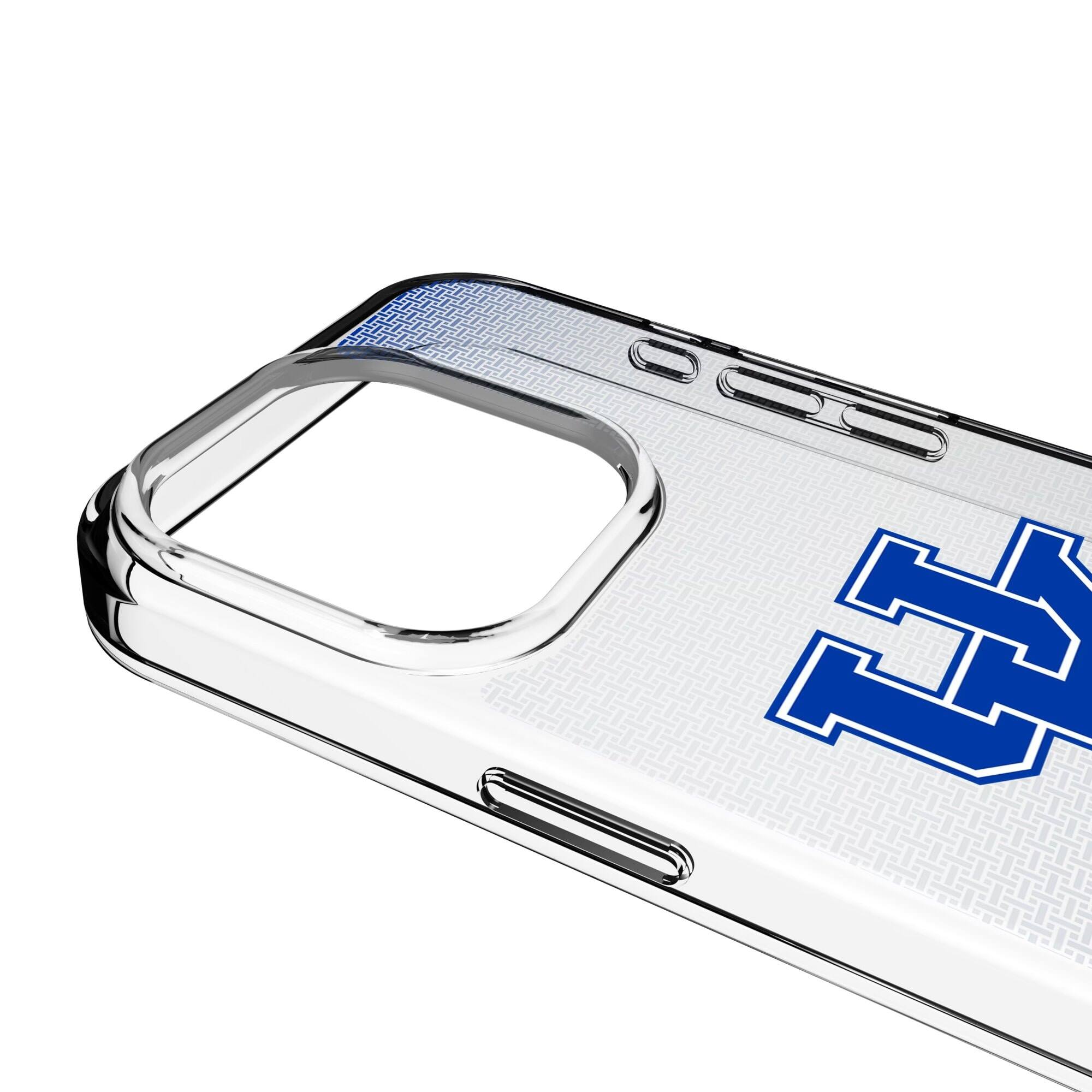 Alt View 2. Keyscaper - Kentucky Wildcats Linen Logo iPhone Clear Case - 15 Plus - Multicolor.