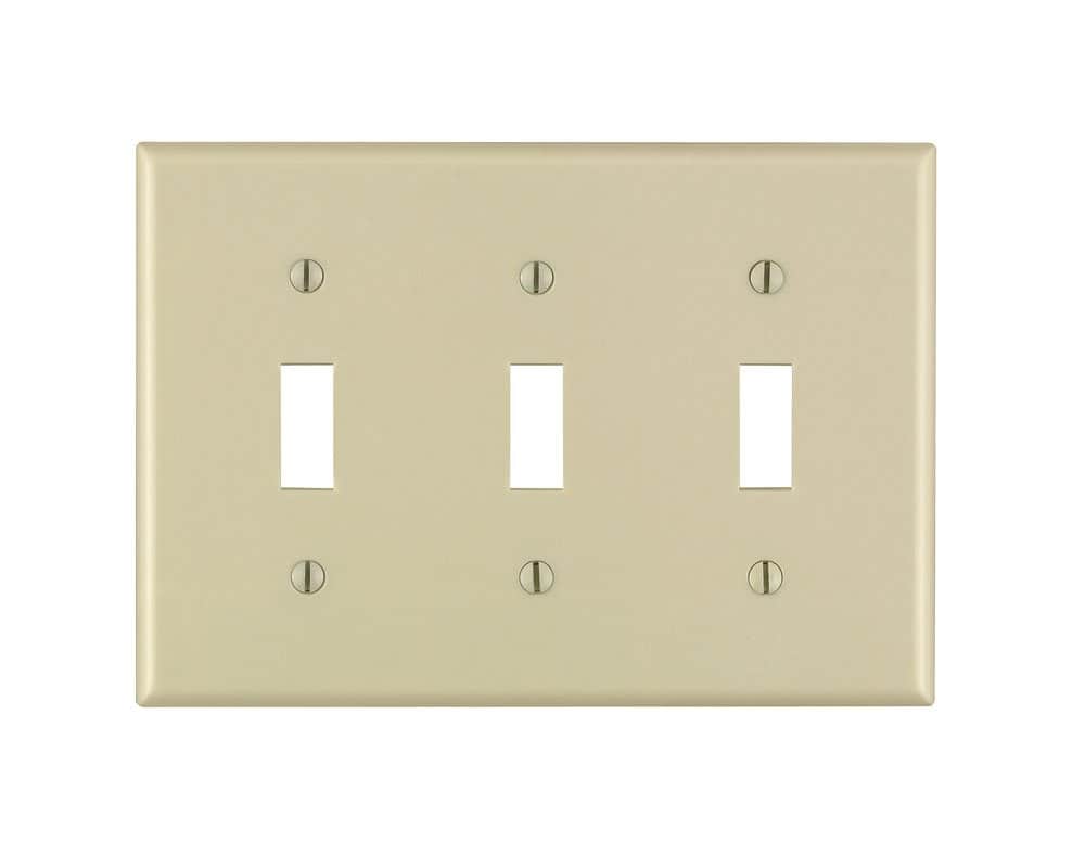 Leviton - 3 gang Thermoset Plastic Toggle Wall Plate 1 pk - Ivory price history on PriceWatchPro